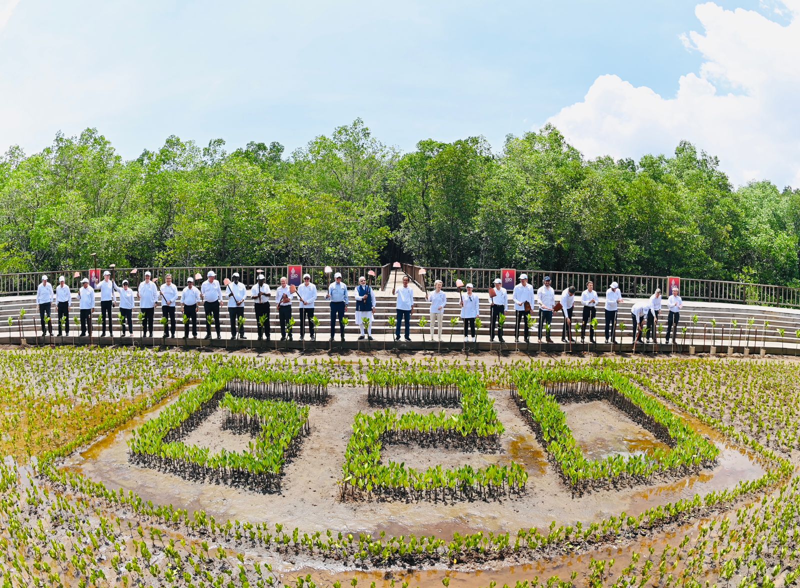 pemimpin G20 menanam mangrove